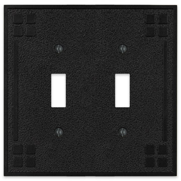 Wittick Black Iron Cast - 2 Toggle Wallplate - Wallplate Warehouse 81TTBI 070686012390 2 Toggle