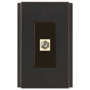 Zen Screwless Aged Bronze Cast - 1 Cable Jack Wallplate - Wallplate Warehouse 245CXDB 070686580622 Cable Jacks