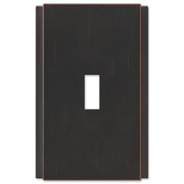 Zen Screwless Aged Bronze Cast - 1 Toggle Wallplate - Wallplate Warehouse 245TDB 070686570159 1 Toggle