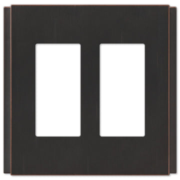 Zen Screwless Aged Bronze Cast - 2 Rocker Wallplate - Wallplate Warehouse 245RRDB 070686570197 2 Rocker