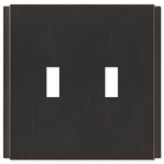 Zen Screwless Aged Bronze Cast - 2 Toggle Wallplate