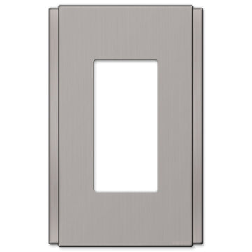 Zen Screwless Brushed Nickel Cast - 1 Rocker Wallplate - Wallplate Warehouse 245RBN 070686570104 1 Rocker