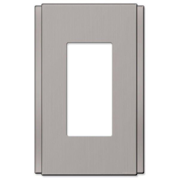 Zen Screwless Brushed Nickel Cast - 1 Rocker Wallplate - Wallplate Warehouse 245RBN 070686570104 1 Rocker