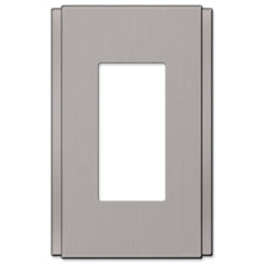 Zen Screwless Brushed Nickel Cast - 1 Rocker Wallplate
