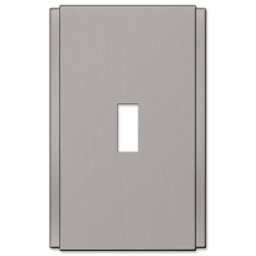 Zen Screwless Brushed Nickel Cast - 1 Toggle Wallplate - Wallplate Warehouse 245TBN 070686570081 1 Toggle