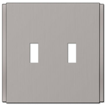 Zen Screwless Brushed Nickel Cast - 2 Toggle Wallplate - Wallplate Warehouse 245TTBN 070686570111 2 Toggle