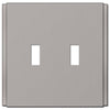 Zen Screwless Brushed Nickel Cast - 2 Toggle Wallplate - Wallplate Warehouse 245TTBN 070686570111 2 Toggle