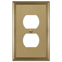 Metro Line Brushed Bronze Cast - 1 Duplex Wallplate