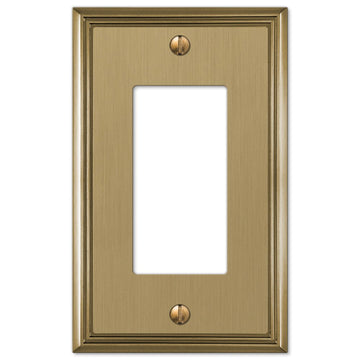Metro Line Brushed Bronze Cast - 1 Rocker Wallplate - Wallplate Warehouse 77RBZHB 070686585580 1 Rocker