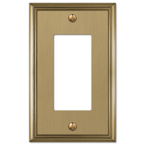 Metro Line Brushed Bronze Cast - 1 Rocker Wallplate - Wallplate Warehouse 77RBZHB 070686585580 1 Rocker